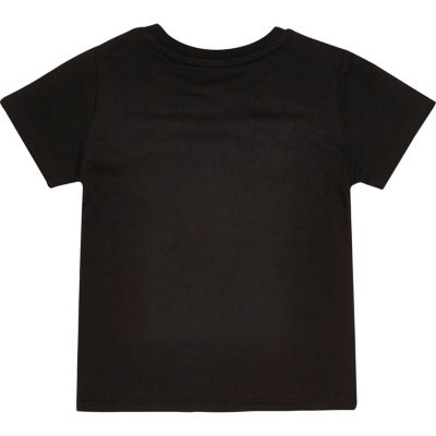 Mini boys black embossed T-shirt